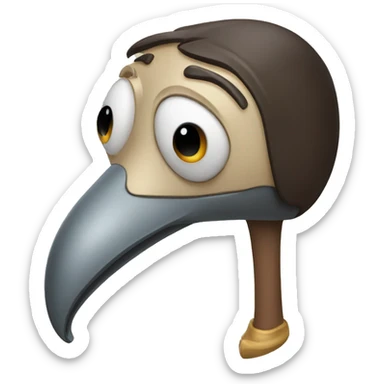 Pinocchio with a long nose and mustache sticker