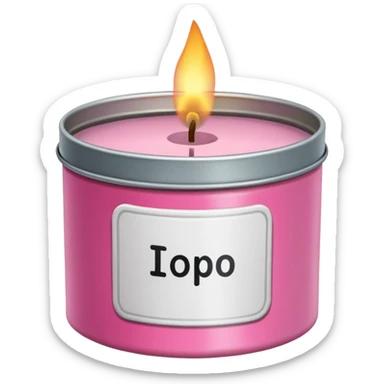 pink candle tin with label sticker