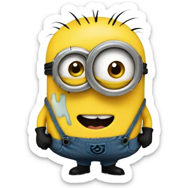 Minion with nose bleed sticker