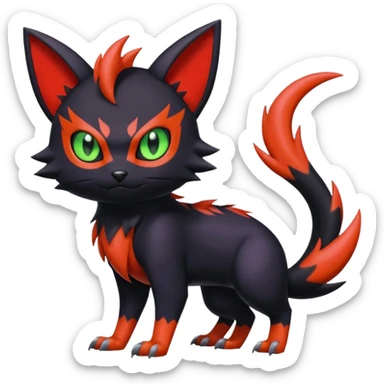 Noibat-Nargacuga-Litten-Torracat-fusion-Fakemon-Pokémon-creature  sticker