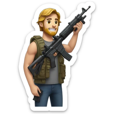Mr.beast avec un fusil sticker