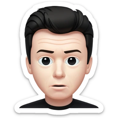 Rick Astley with almost no face and the only parts that are actually there are just staticky and glitchy and the background is just pitch black sticker