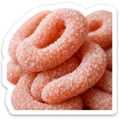 Make the sugars much more evident and recognizable in hyperrealism style, keep the inflamed intestinal microbiota, 4K resolution, transparent background. sticker