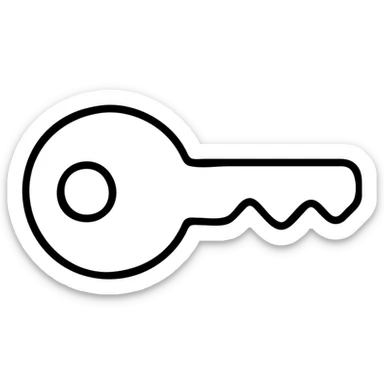 a key, simple style, minimalistic icon sticker