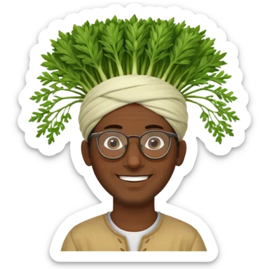 moroccan man with a fennel on his head and glasses on sticker
