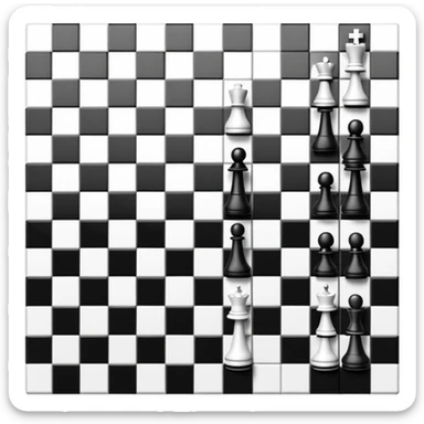 simple black and white chess board with alternating squares, empty with no chess pieces sticker