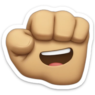 Create an 😬emoji with two fists across the cheeks sticker