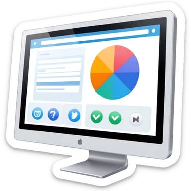 Create an emoji for UX/UI design. Show a monitor or tablet with a web interface mockup displayed on the screen. Use modern, professional colors. Do not include any emojis or smiley faces. Make the background transparent. sticker