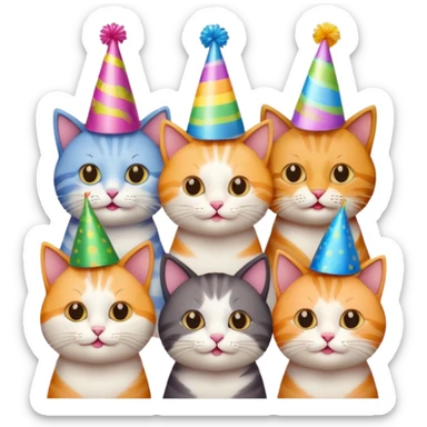 twelve cats at a birthday party sticker