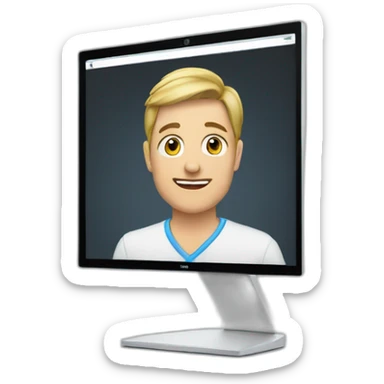 monitor with the video call on the screen sticker