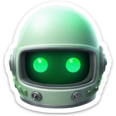 Space helmet with green LED dollar signs for eyes   sticker