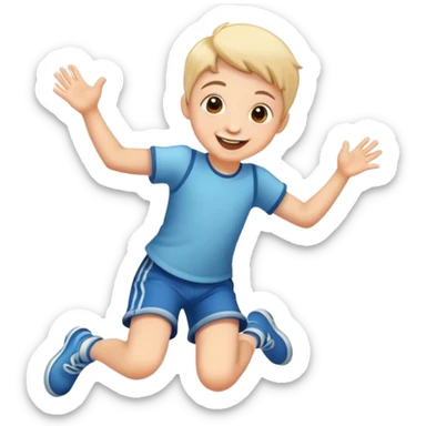 child skipping joyfully, cheerful and energetic sticker