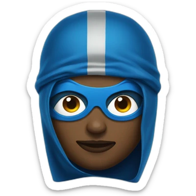 Portrait Super hero with blue cloths sticker