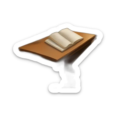 reading desk of a library sticker