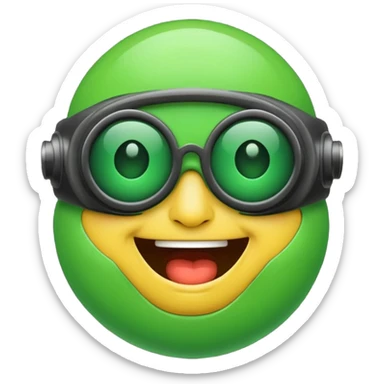 laughing crying emoji with night vision goggles sticker