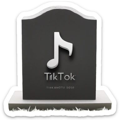 The TikTok logo on a tombstone  sticker
