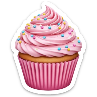 Cupcake with pink icing sticker