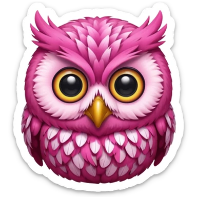 pink owl sticker