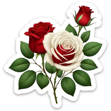 white roses only sticker