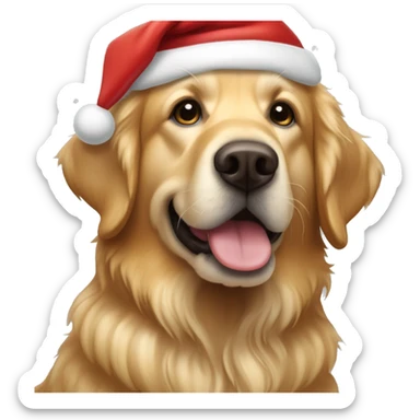 Ein Goldenretriver  trägt einen Weihnachtspulli  sticker