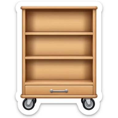 short wide bookshelf on wheels sticker