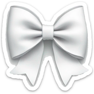 White bow on white bow sticker