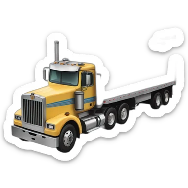 Two semi trucks, one driving over the other one sticker