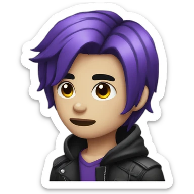 black-purple haired emo boy sticker