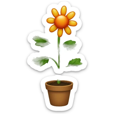 Create an emoji of a plant with a thin, slightly hairy green stem and oval, dark green, serrated leaves in opposite pairs. Add small greenish-yellow star-shaped flowers and round, reddish-orange berries at the leaf axils. sticker