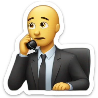 Sad Business analyst making a conf call sticker