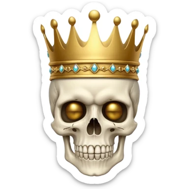 Skull with a crown on his head sticker