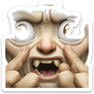 expresion de Gollum del señor de los anillos en la cual tiene en la mano un anillo diciendo precioso sticker