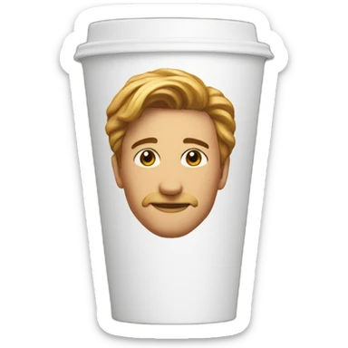 portrait on a coffee cup to go sticker