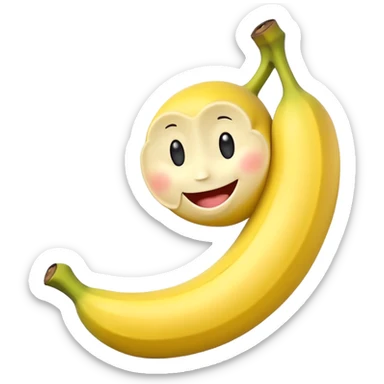 cute banana with a big smiley face sticker