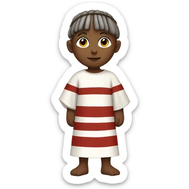 11th century child with tunic with horizontal white and red stripes sticker