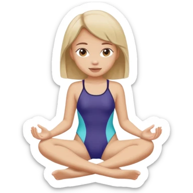 Girl wear swimsuit, The girl sits with her legs apart, show her feet sticker