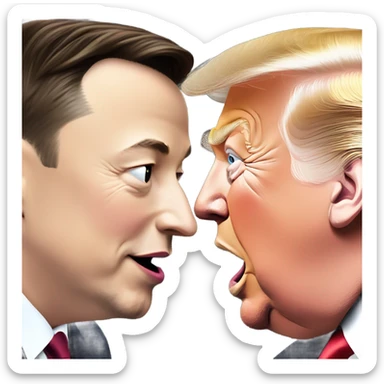 Elon musk kissing Donald trump sticker