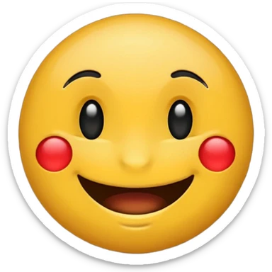 Crea un emoji redondo de color negro con cara feliz sticker