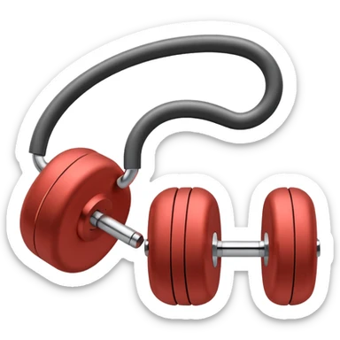AirPods Max  with a dumbell sticker