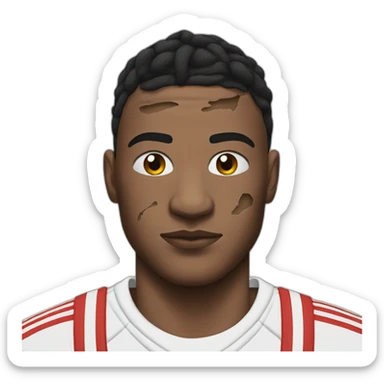 Guy in an Adidas tracksuit with bandages on his head and bruises on his face. sticker