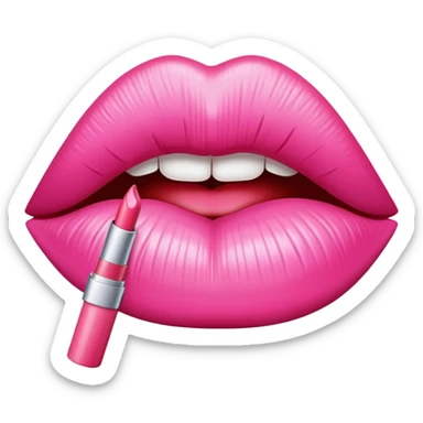 pink lipstick kiss mark sticker