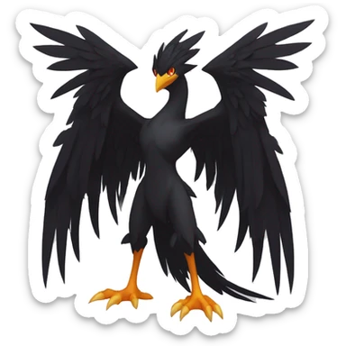 Fantasy legendary godly dark bird shadow-type-Phoenix Fakemon full body sticker