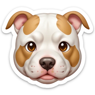 White pitbull with light brown spots sticker