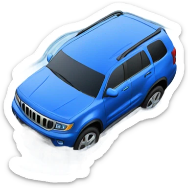 Blue suv melting into a puddle in the sun sticker