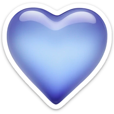 Soft periwinkle glass heart  sticker