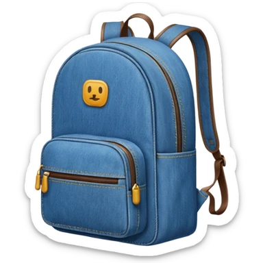 simple denim backpack 

 sticker