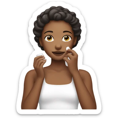 Girl applying moisturiser  sticker