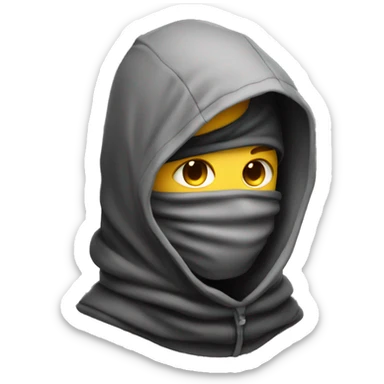 mysterious hooded boy wearing gaiter over face sticker