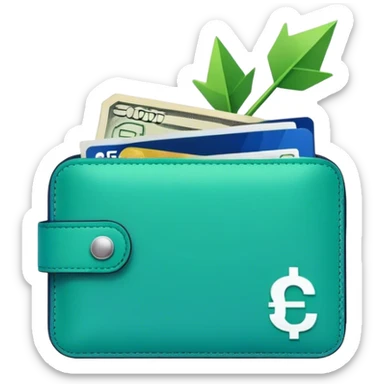 cashback with symbols like a wallet, money, or percentage sign, and arrows indicating return or reward. Use a modern, minimalist style with green and blue colors sticker