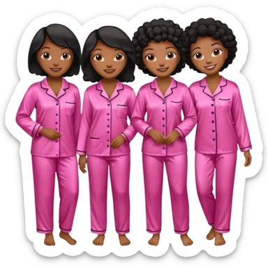 group of black women in pink pajamas high quality pajamas and sticker